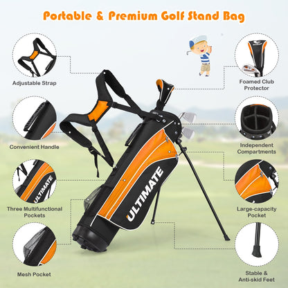 Junior Complete Golf Club Set with Lightweight Design for Kids-Yellow