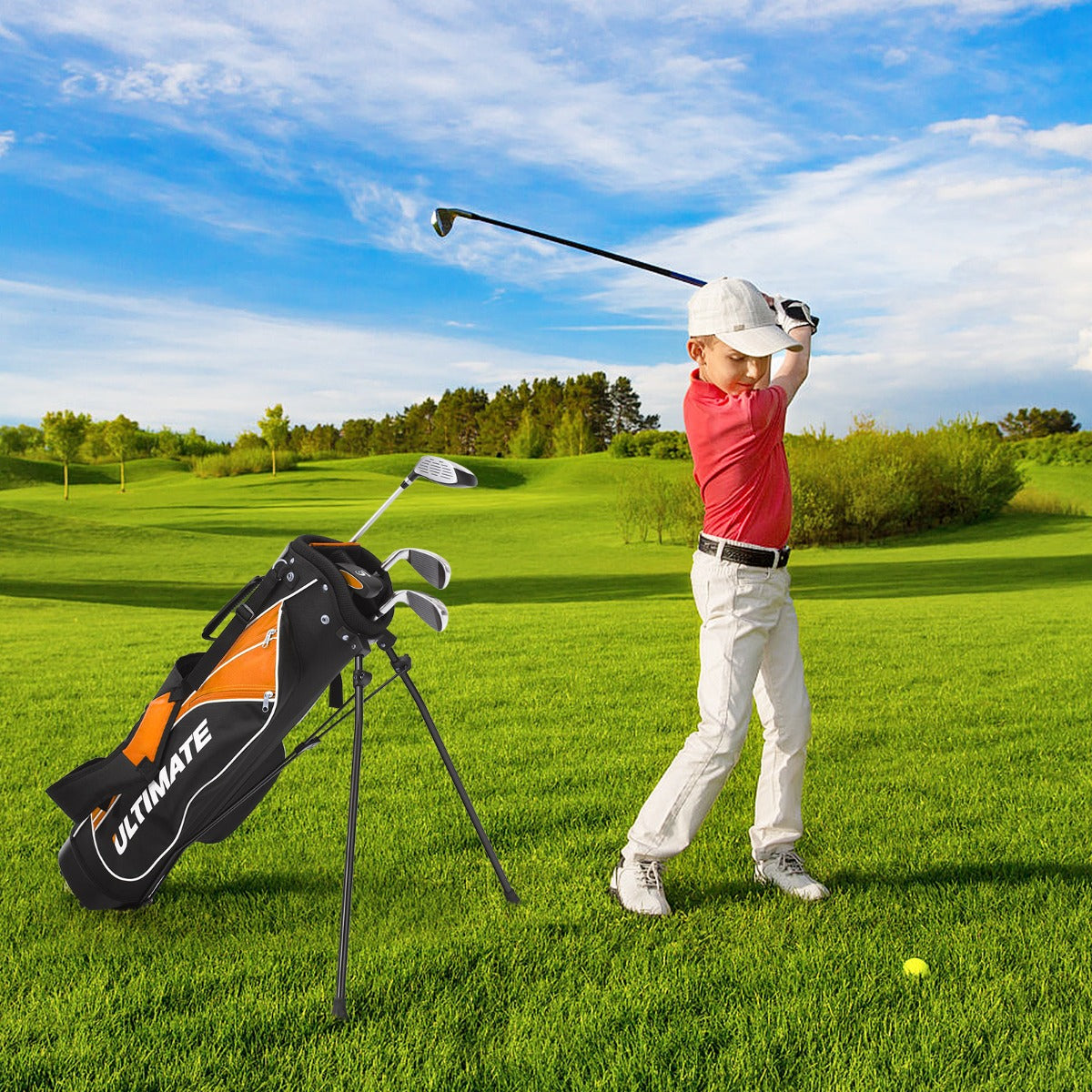 Junior Complete Golf Club Set with Lightweight Design for Kids-Yellow