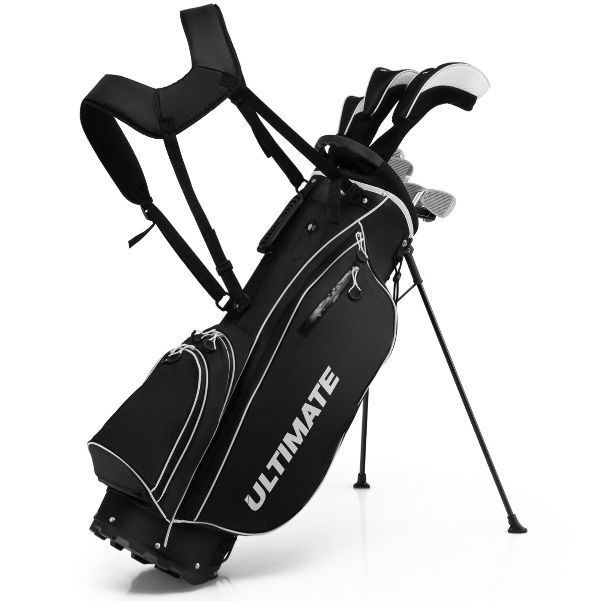 Complete Golf Club Package Set with oversize aluminum driver for Outdoor Use-Black