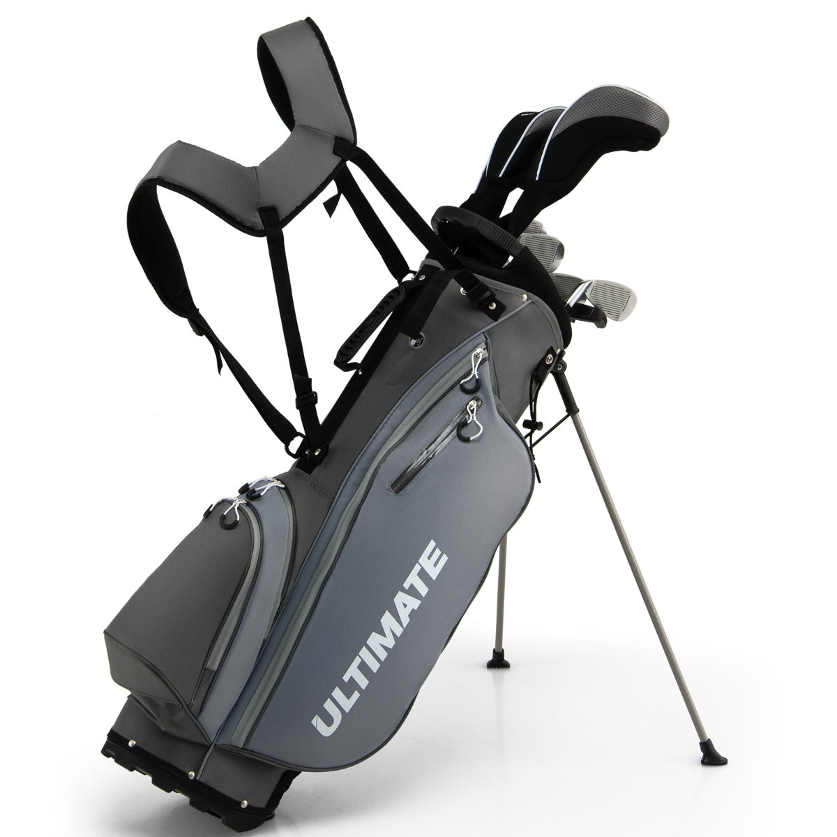 Complete Golf Club Package Set with oversize aluminum driver for Outdoor Use-Grey