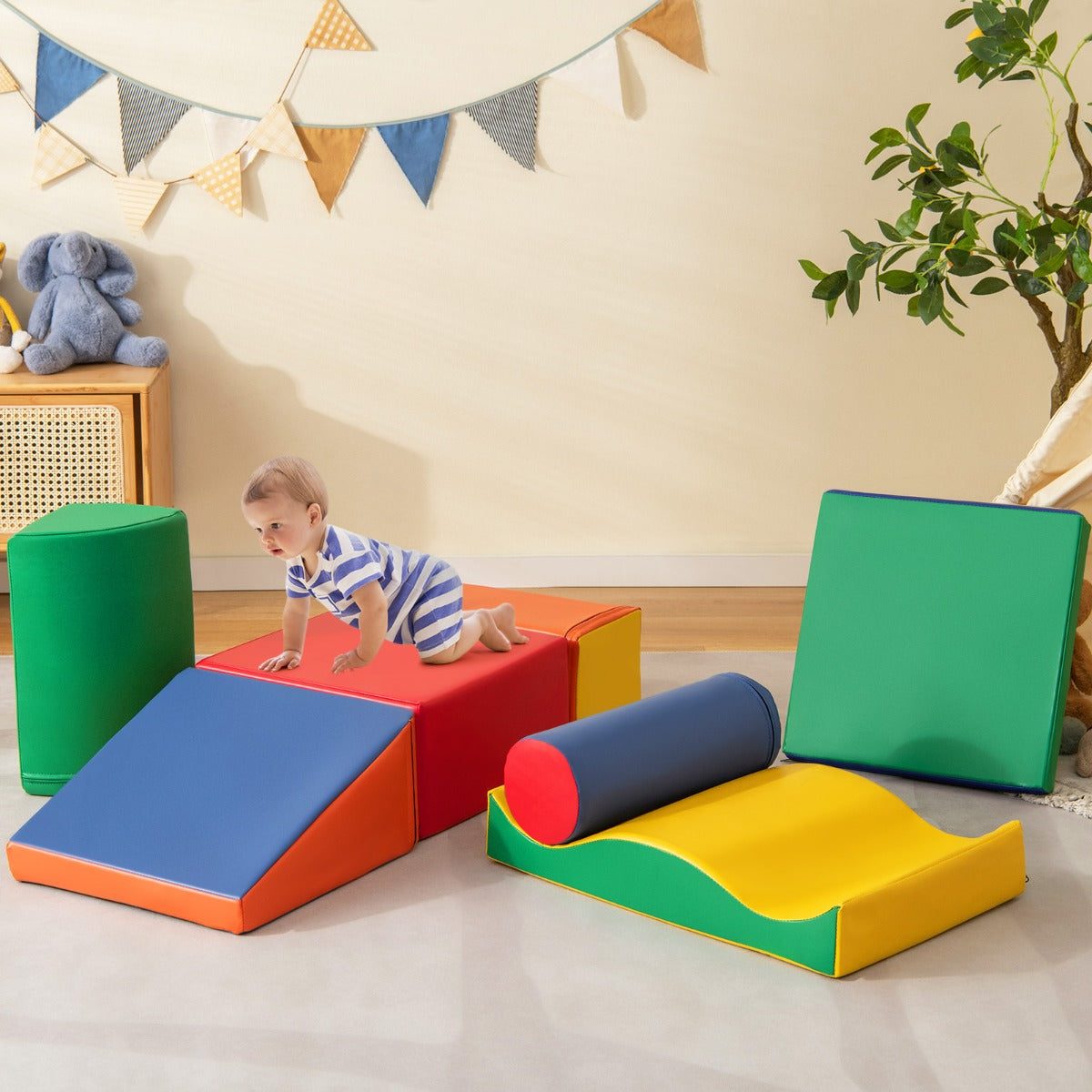 7-Piece Climb and Crawl Activity Play Set with Zippered Cover-Multicolour