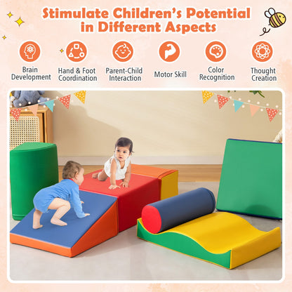 7-Piece Climb and Crawl Activity Play Set with Zippered Cover-Multicolour