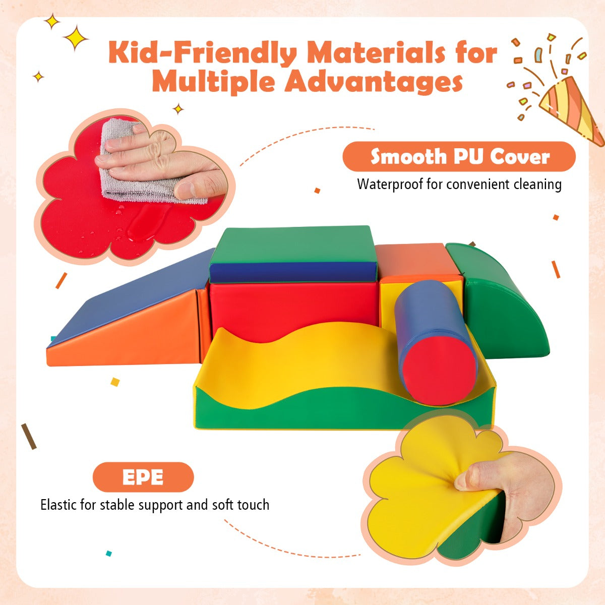 7-Piece Climb and Crawl Activity Play Set with Zippered Cover-Multicolour