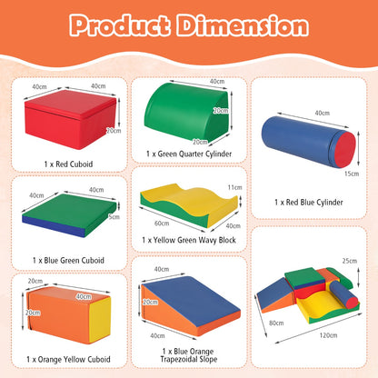 7-Piece Climb and Crawl Activity Play Set with Zippered Cover-Multicolour