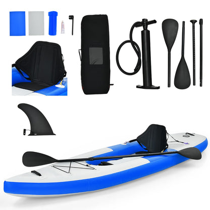 Inflatable Kayak with Adjustable Aluminum Oars for 1 Person-Blue