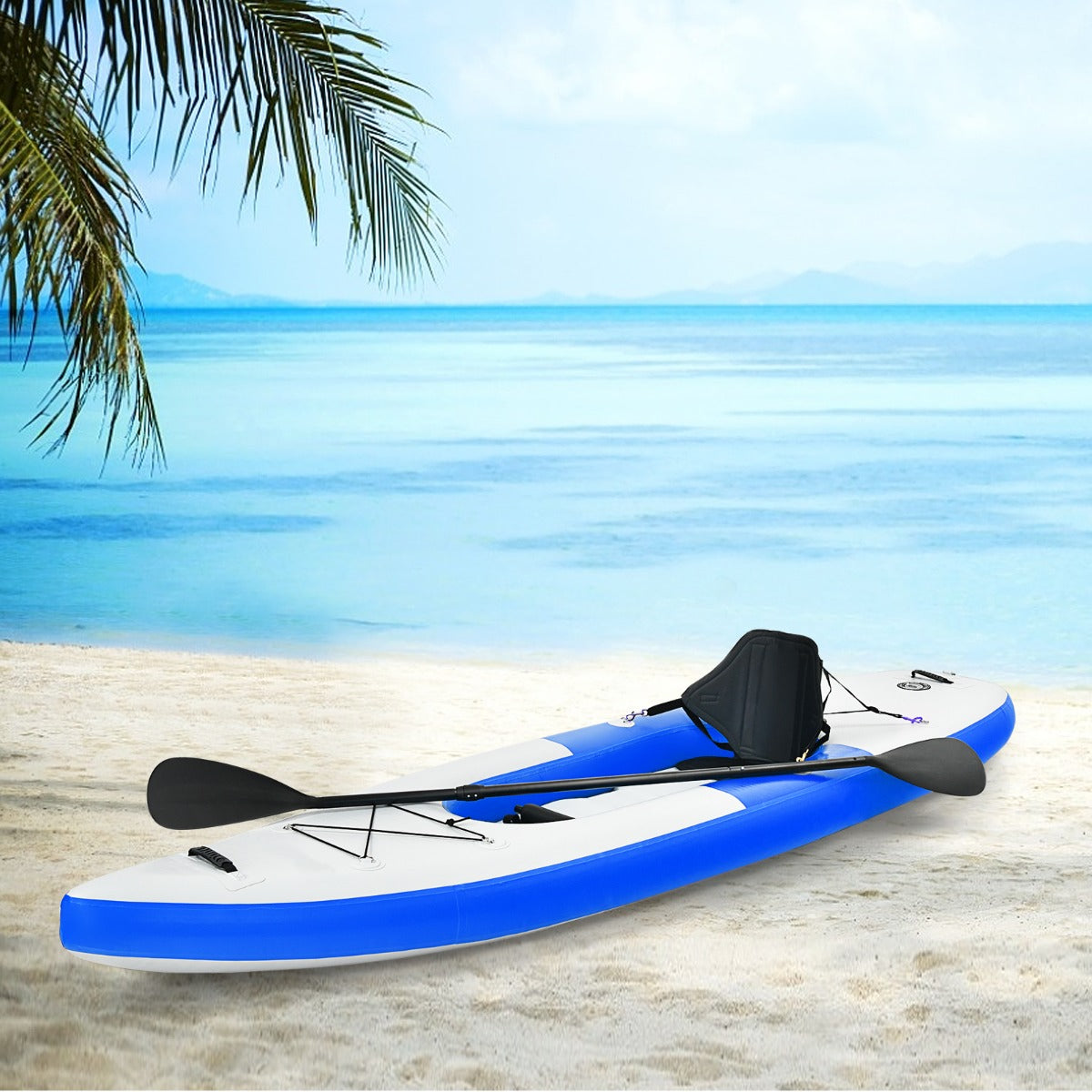 Inflatable Kayak with Adjustable Aluminum Oars for 1 Person-Blue