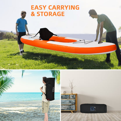 Inflatable Kayak with Adjustable Aluminum Oars for 1 Person-Orange