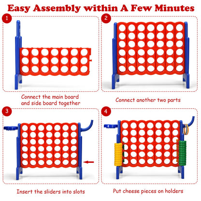 Premium Plastic Jumbo Connect 4 Game with 42 Jumbo Rings-Blue