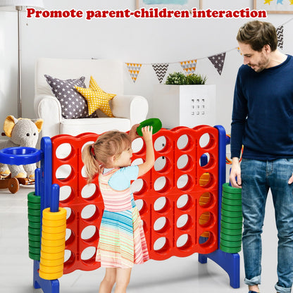 Premium Plastic Jumbo Connect 4 Game with 42 Jumbo Rings-Blue