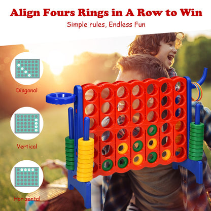 Premium Plastic Jumbo Connect 4 Game with 42 Jumbo Rings-Blue