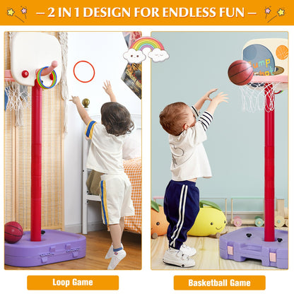 2 in 1 Basketball Set with Ring Toss