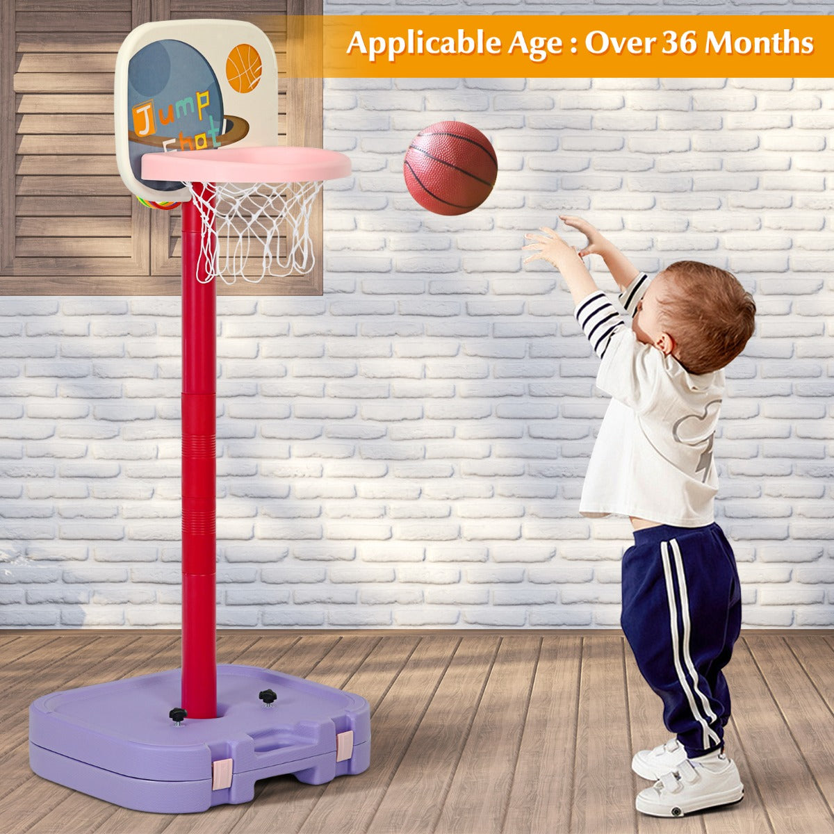 2 in 1 Basketball Set with Ring Toss