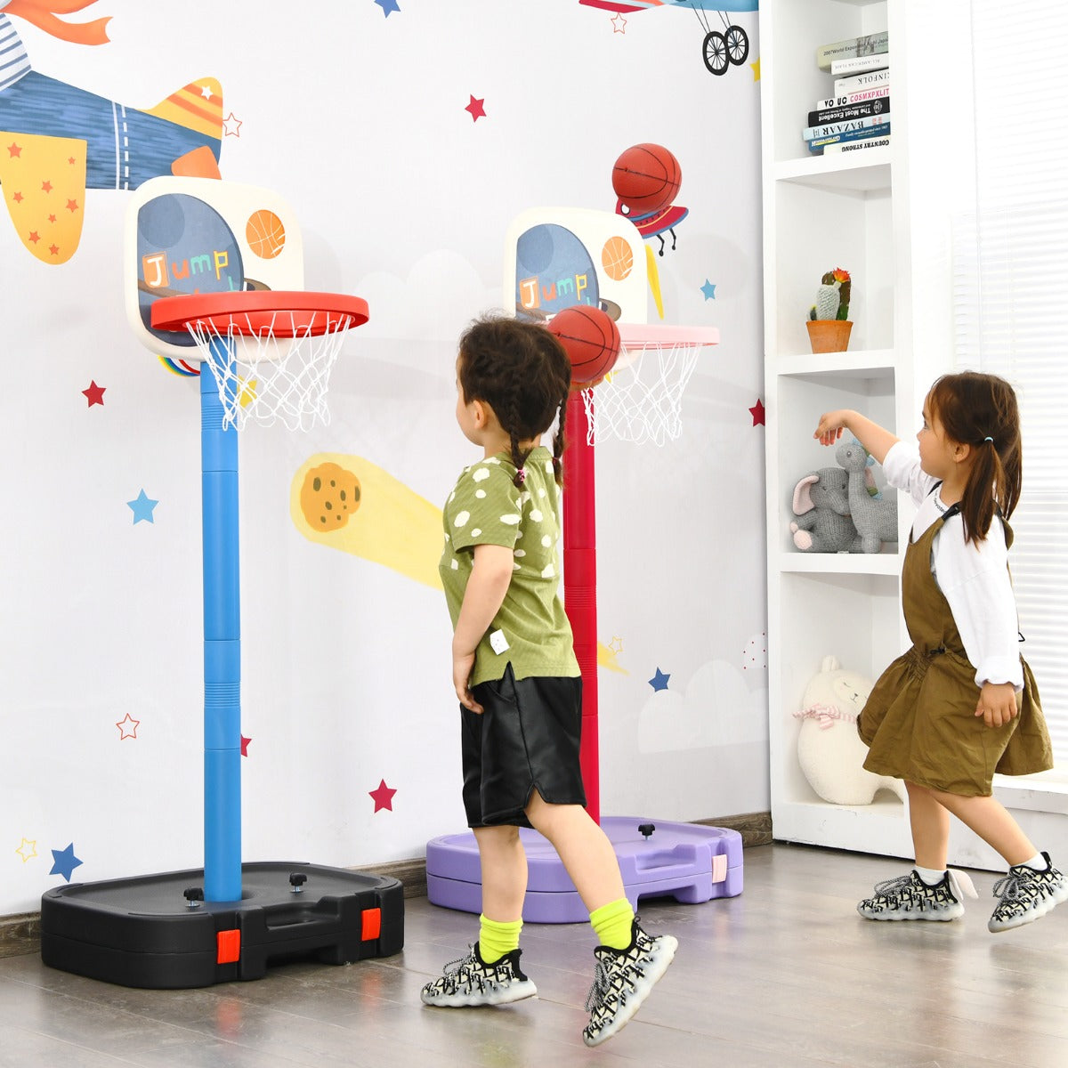 2 in 1 Basketball Set with Ring Toss