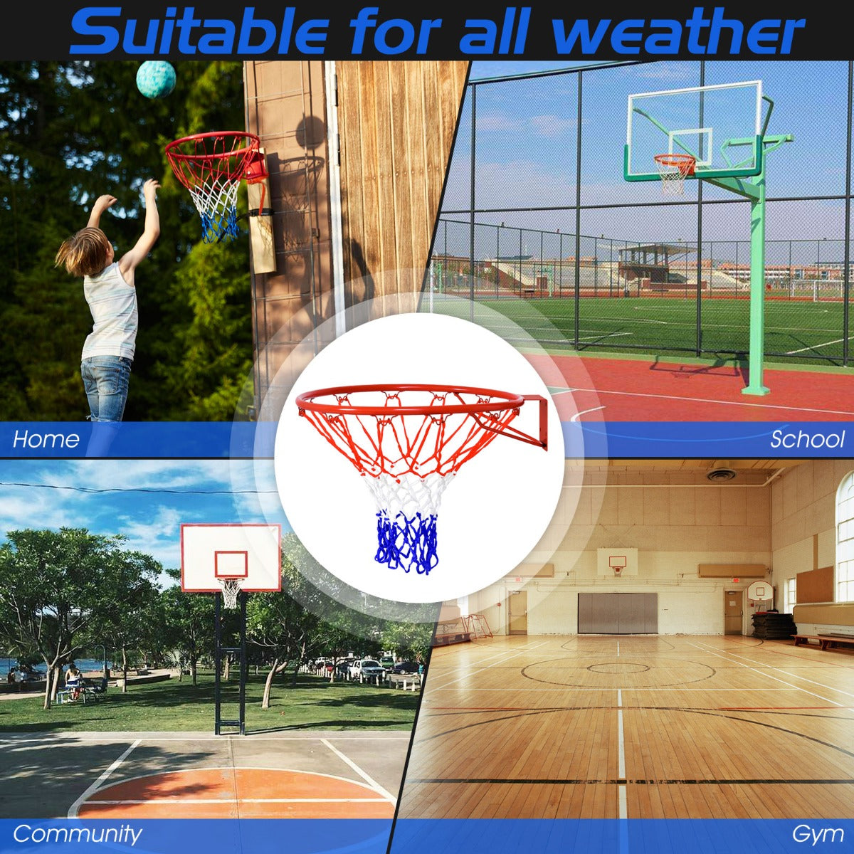 46 cm Basketball Goal Hoop for Indoor and Outdoor