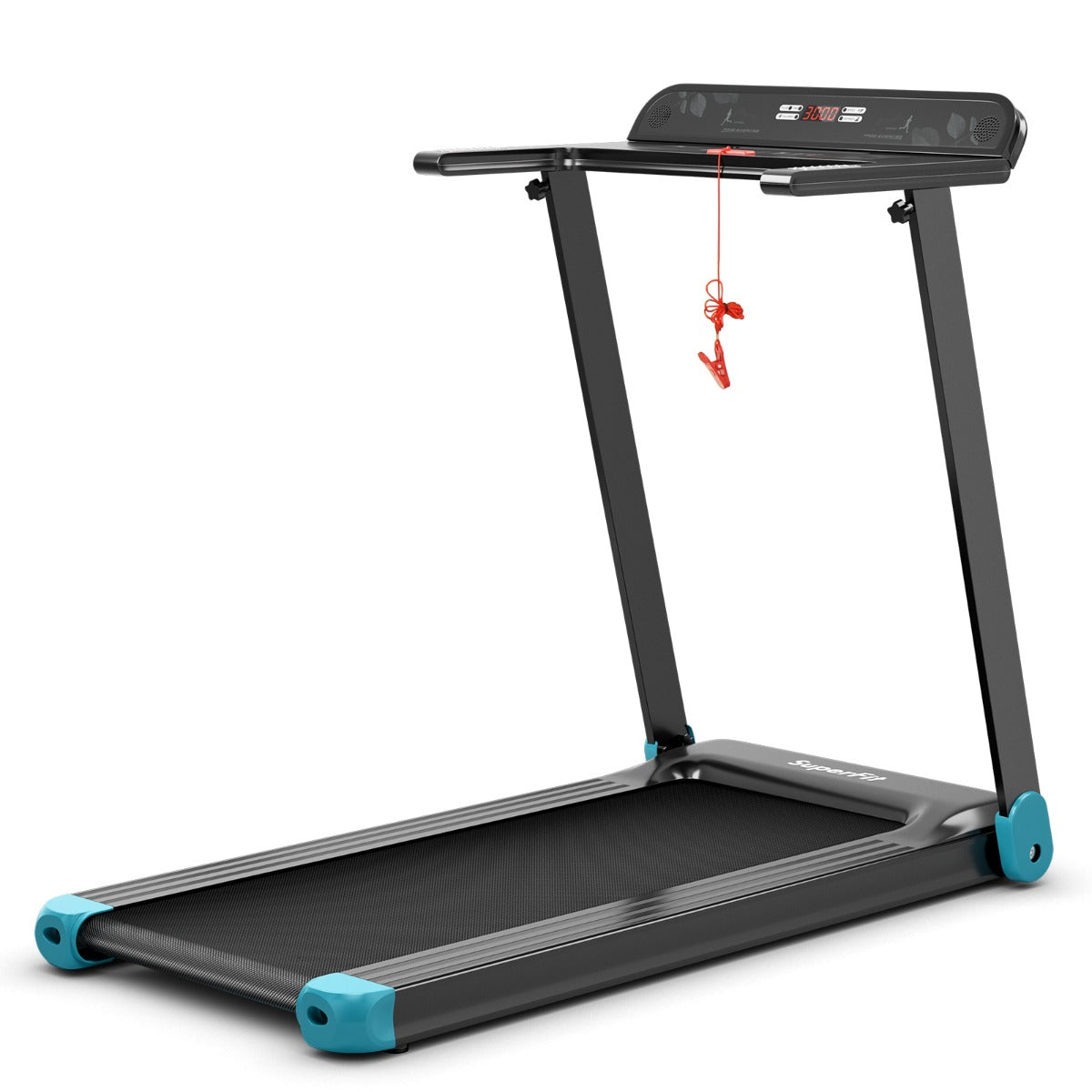 Costway Folding Electric Treadmill with 12 Preset Programs for Home-Navy