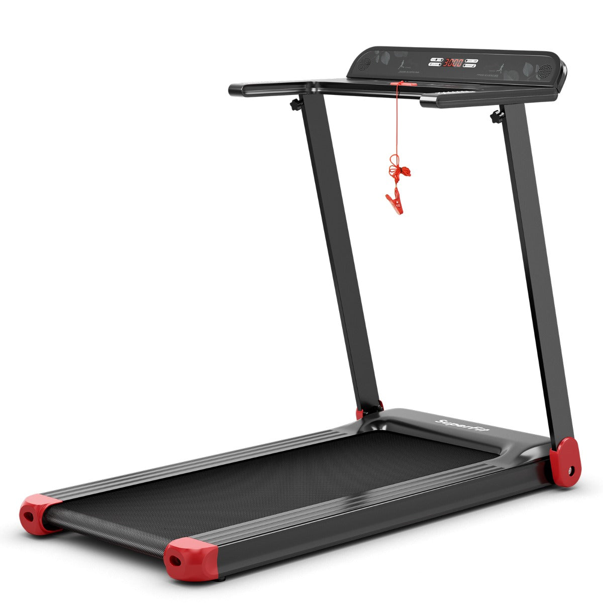 Compact home treadmill with 12 preset programs and three workout modes for flexible fitness training