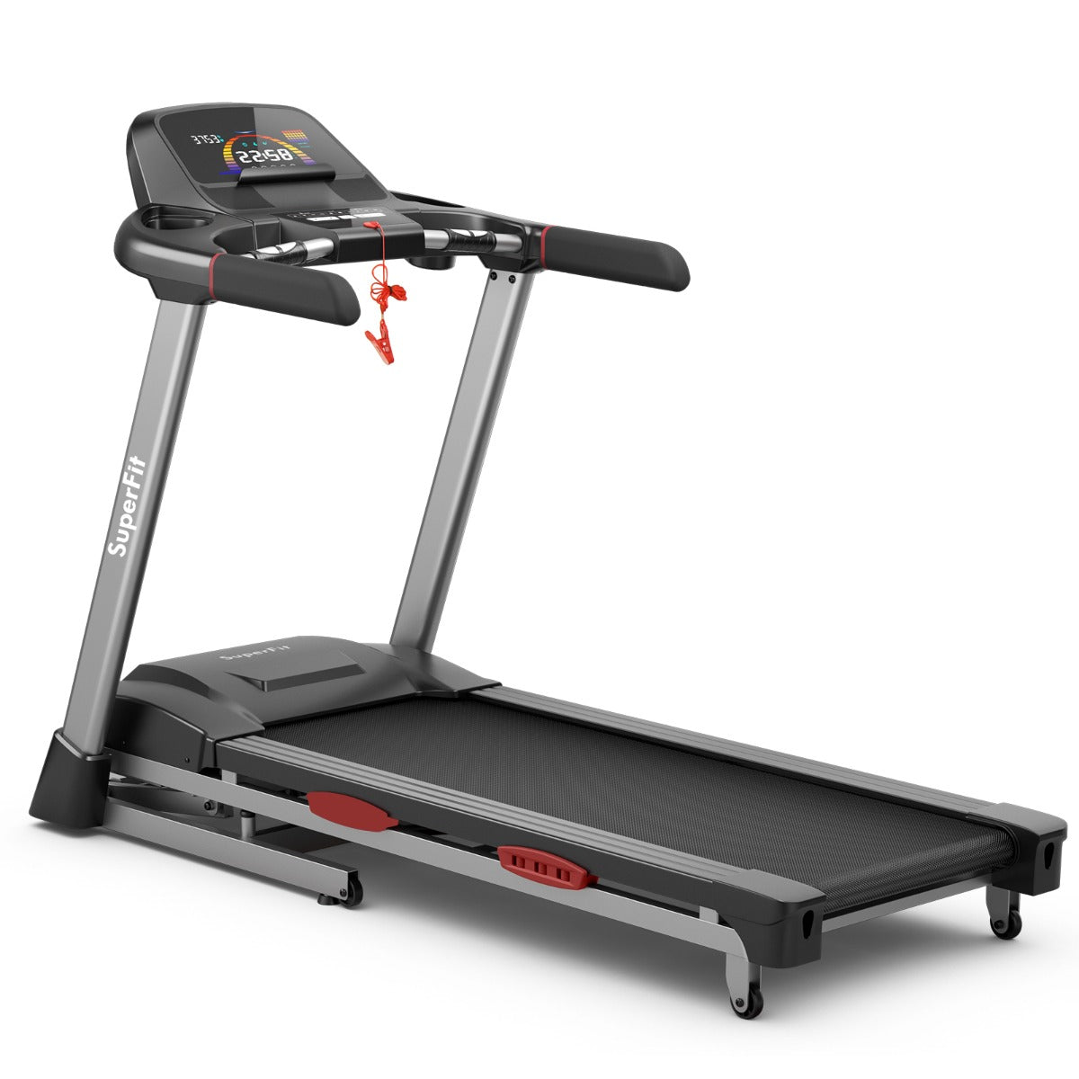 4.75HP Folding Treadmill with 15% Auto Incline for Home & Gym