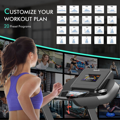 4.75 HP Treadmill with APP and Auto Incline for Home & Apartment