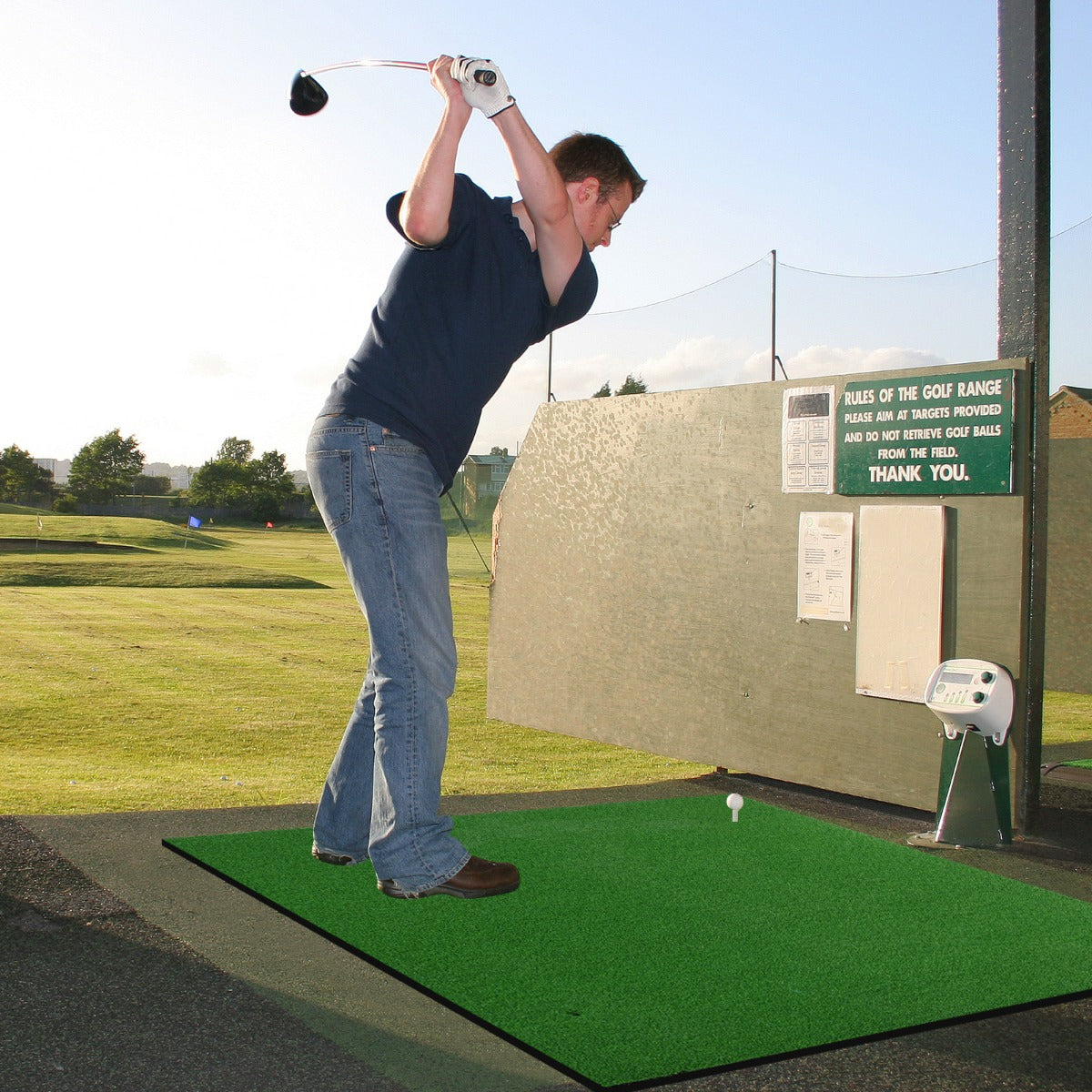 Costway 1.5 m x 1 m Golf Hitting Mat with Synthetic Turf