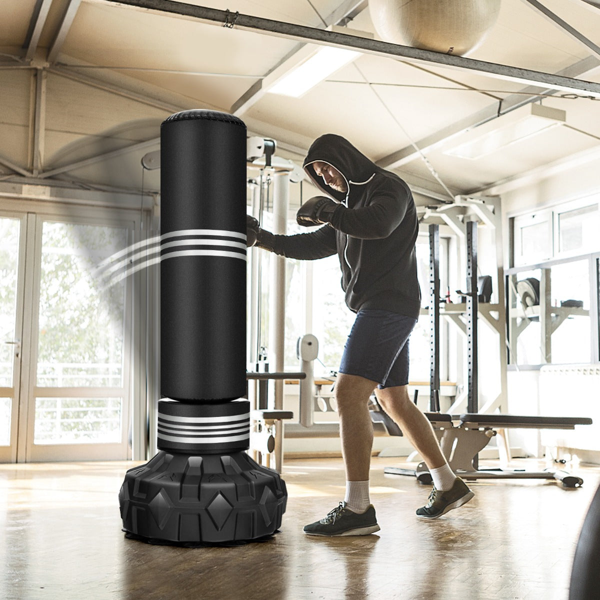 MMA UFC Kick Training Punching Bag with Stand with Fillable Suction Cup Base for Adults