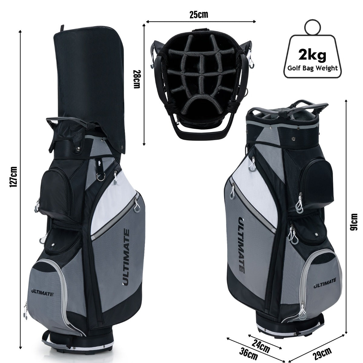 Costway 14-Way Lightweight Portable Golf Cart Bag