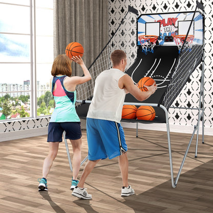8-in-1 Electronic Basketball Hoop Arcade Game with 4 Balls-White
