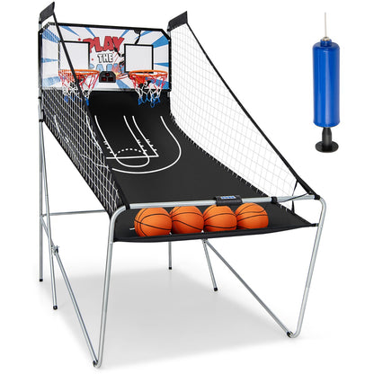 8-in-1 Electronic Basketball Hoop Arcade Game with 4 Balls-White