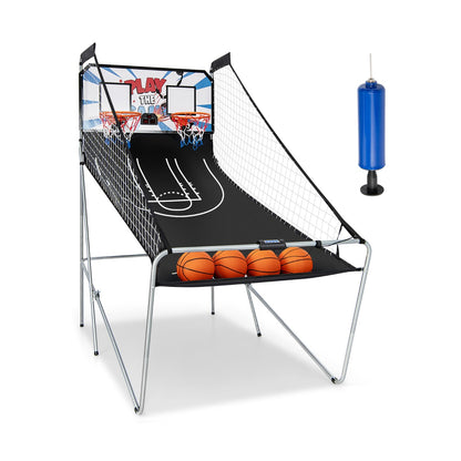 8-in-1 Electronic Basketball Hoop Arcade Game with 4 Balls-White