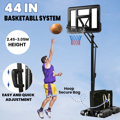 5-Level Height Adjustable Basketball Hoop Stand with Backboard for Exercise