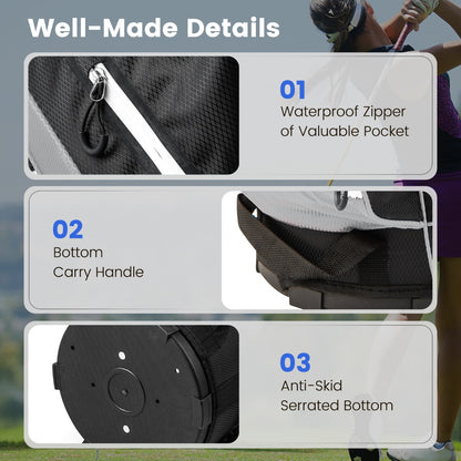 Golf Cart Bag with 14 Way Top Dividers 9 Pockets and Cooler Bag-Black