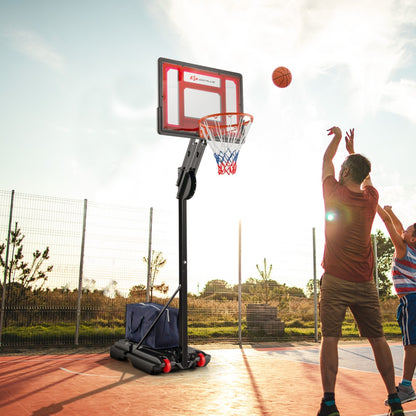 1.05-2.6m Portable Basketball Hoop Height-Adjustable with Weight Bag