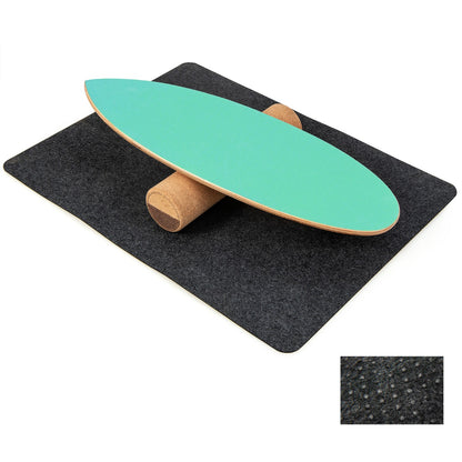 3-in-1 Wooden Balance Board Trainer with Roller &amp;amp; Blanket-Green
