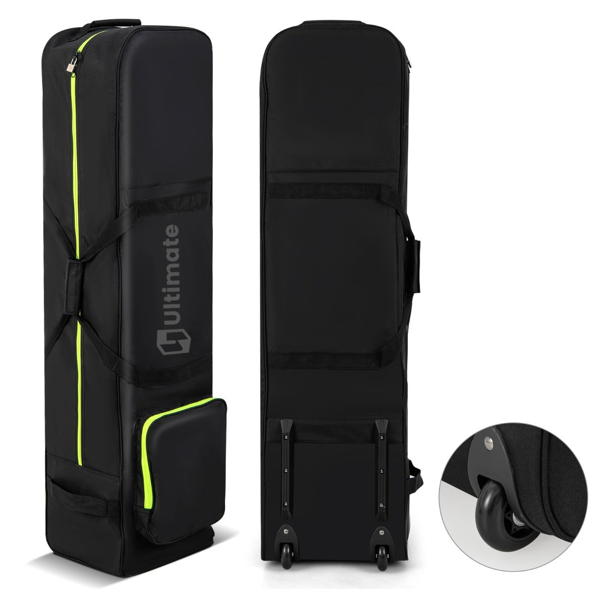 Soft-Sided 600D Oxford Golf Travel Bag with Wheels & Pocket