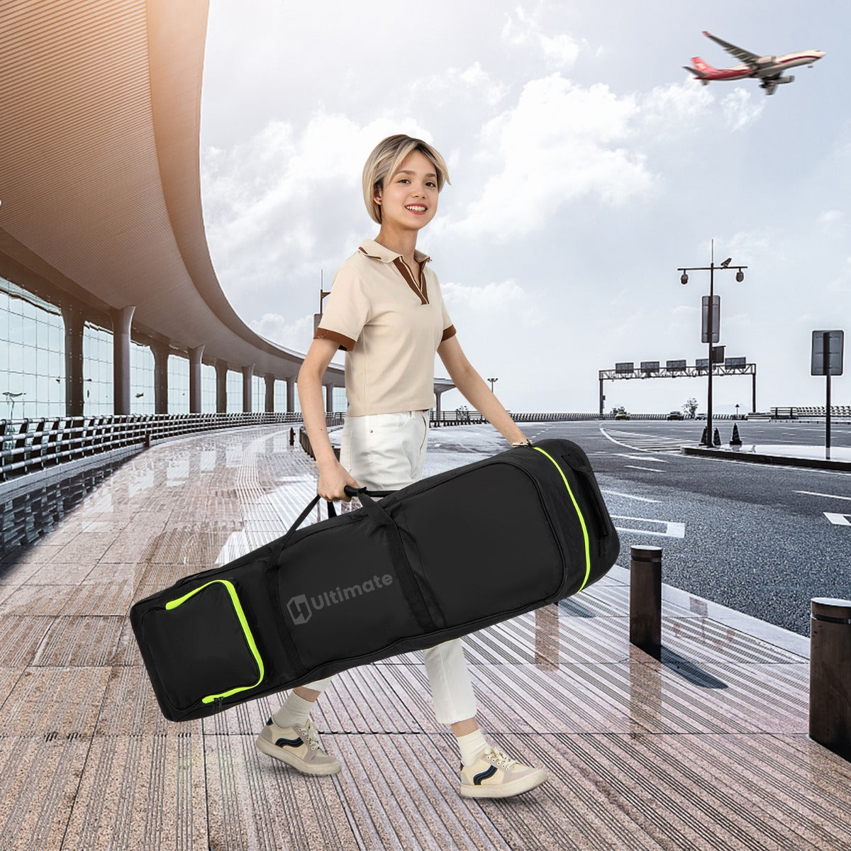 Soft-Sided 600D Oxford Golf Travel Bag with Wheels & Pocket