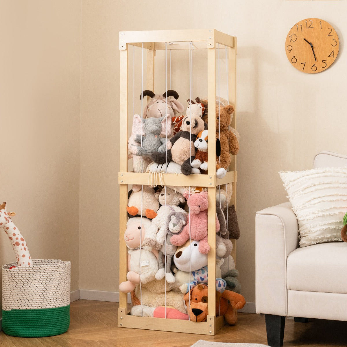 300L Large Space-saving Stuffed Toy Storage-Natural