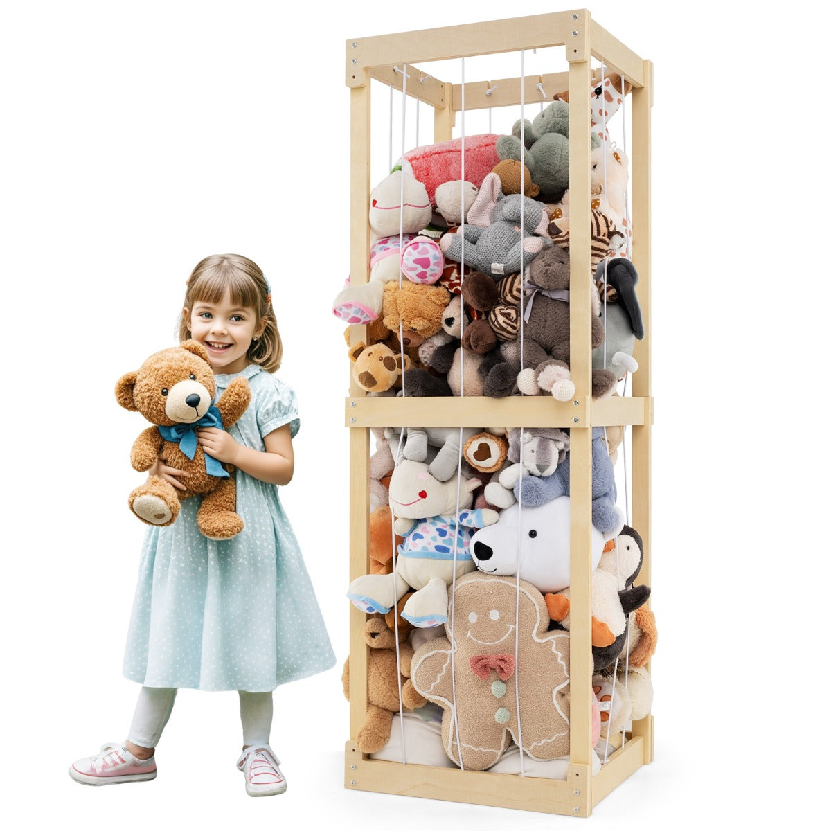 300L Large Space-saving Stuffed Toy Storage-Natural