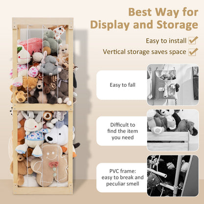 300L Large Space-saving Stuffed Toy Storage-Natural