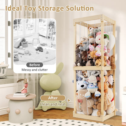 300L Large Space-saving Stuffed Toy Storage-Natural