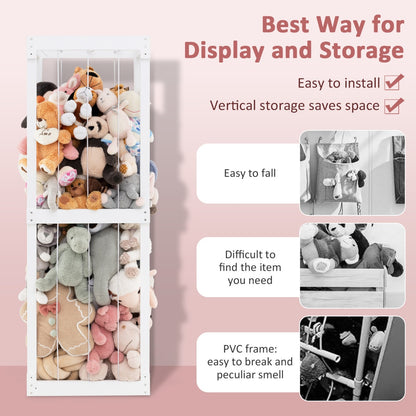 300L Large Space-saving Stuffed Toy Storage-White