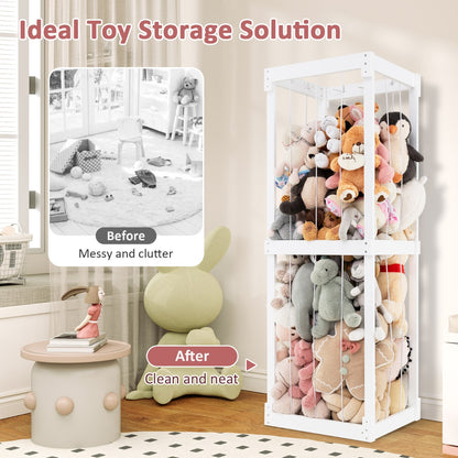 300L Large Space-saving Stuffed Toy Storage-White