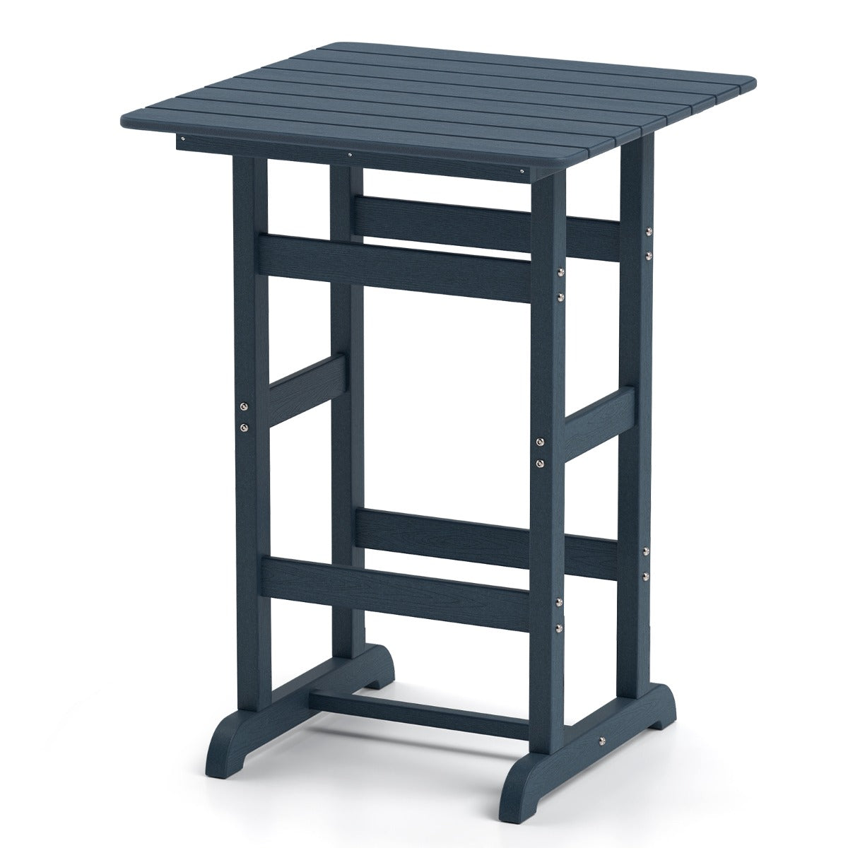 76cm x 76cm Square Bar Table with Slatted Tabletop-Navy