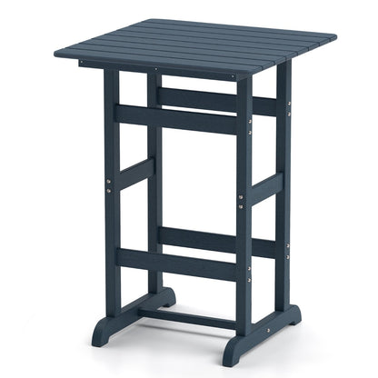 76cm x 76cm Square Bar Table with Slatted Tabletop-Navy