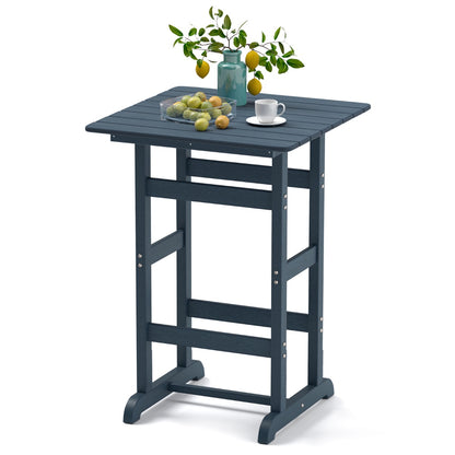 76cm x 76cm Square Bar Table with Slatted Tabletop-Navy