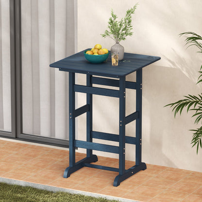 76cm x 76cm Square Bar Table with Slatted Tabletop-Navy