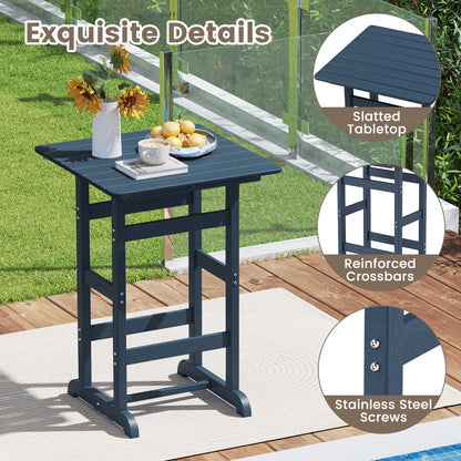 76cm x 76cm Square Bar Table with Slatted Tabletop-Navy