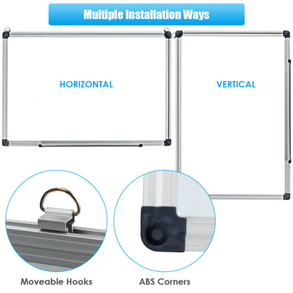 Wall Mounted Dry Erase Board with 3 Dry Erase Markers-60 x 40 CM