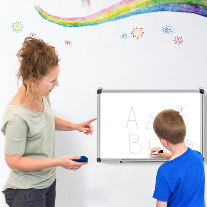 Wall Mounted Dry Erase Board with 3 Dry Erase Markers-60 x 40 CM