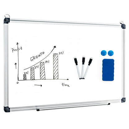 Wall Mounted Dry Erase Board with 3 Dry Erase Markers-60 x 40 CM