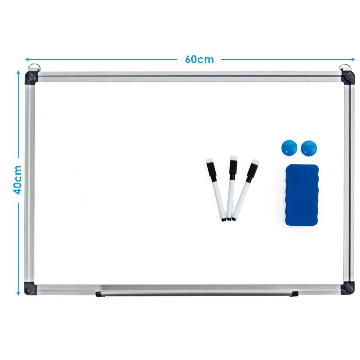 Wall Mounted Dry Erase Board with 3 Dry Erase Markers-60 x 40 CM