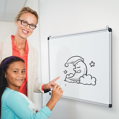 Wall Mounted Dry Erase Board with 3 Dry Erase Markers-70 x 50 CM